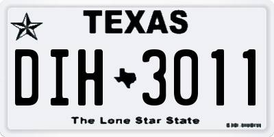 TX license plate DIH3011