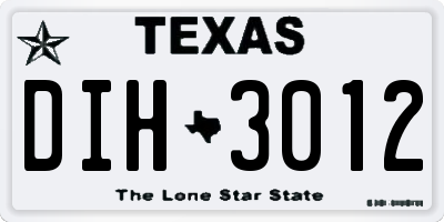 TX license plate DIH3012