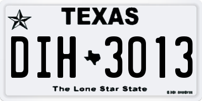 TX license plate DIH3013