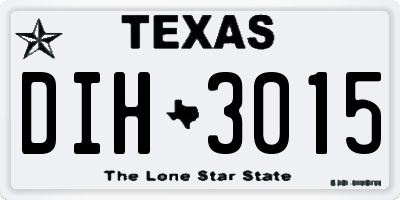 TX license plate DIH3015