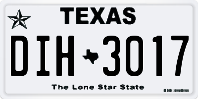 TX license plate DIH3017