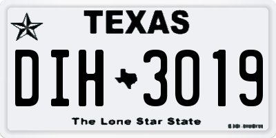 TX license plate DIH3019