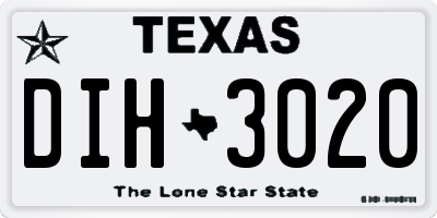 TX license plate DIH3020