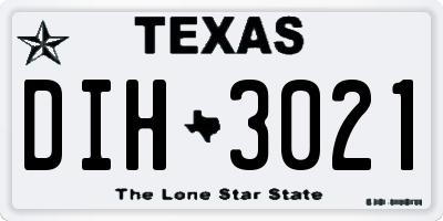 TX license plate DIH3021