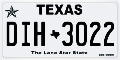TX license plate DIH3022