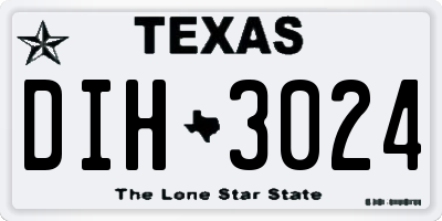TX license plate DIH3024