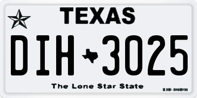 TX license plate DIH3025