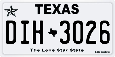 TX license plate DIH3026