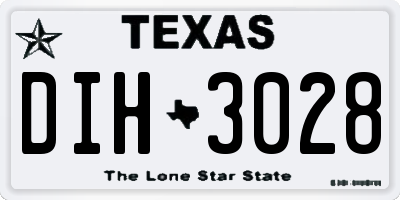 TX license plate DIH3028