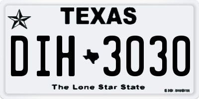 TX license plate DIH3030
