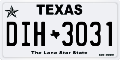 TX license plate DIH3031