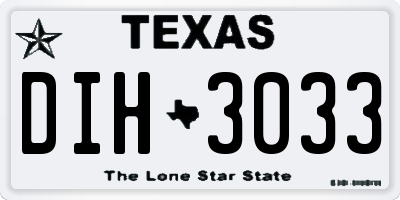 TX license plate DIH3033