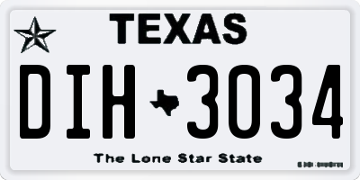 TX license plate DIH3034