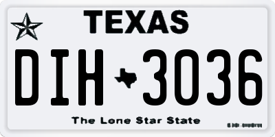 TX license plate DIH3036