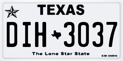 TX license plate DIH3037