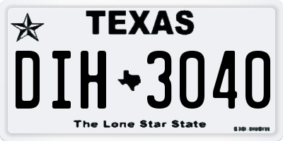 TX license plate DIH3040