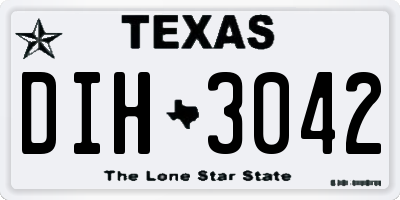 TX license plate DIH3042