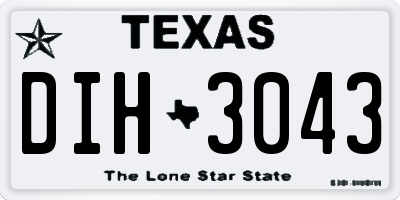 TX license plate DIH3043