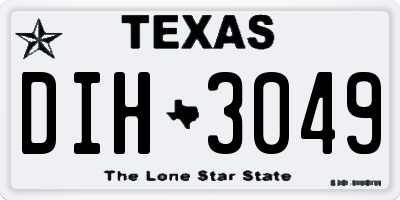 TX license plate DIH3049