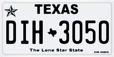 TX license plate DIH3050
