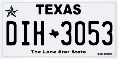 TX license plate DIH3053