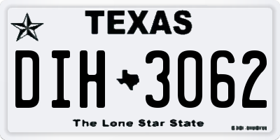 TX license plate DIH3062
