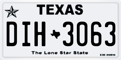 TX license plate DIH3063