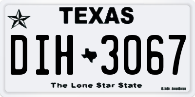 TX license plate DIH3067