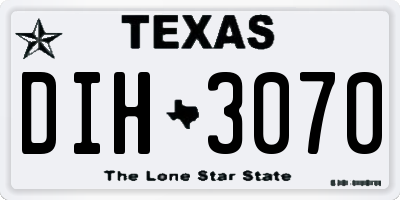 TX license plate DIH3070