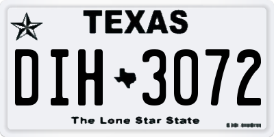TX license plate DIH3072