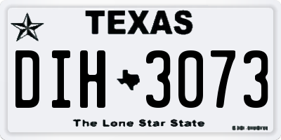 TX license plate DIH3073