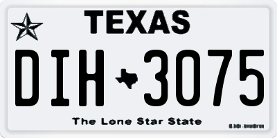 TX license plate DIH3075