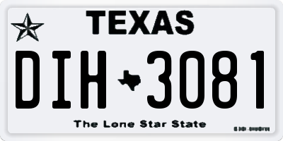 TX license plate DIH3081