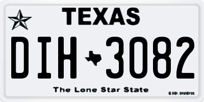 TX license plate DIH3082