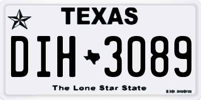 TX license plate DIH3089