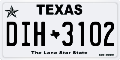 TX license plate DIH3102