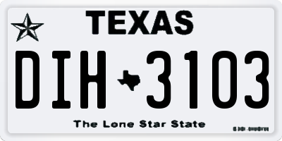 TX license plate DIH3103