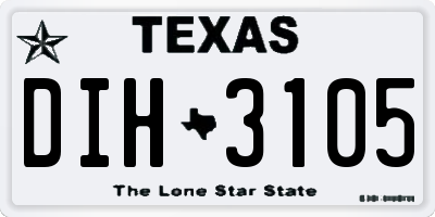 TX license plate DIH3105