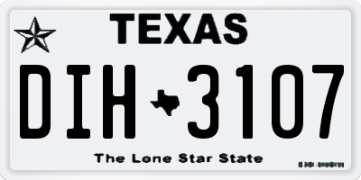 TX license plate DIH3107