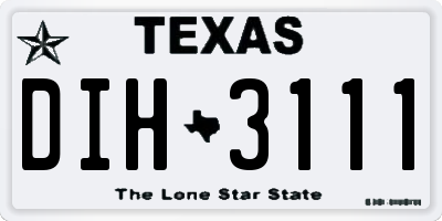 TX license plate DIH3111