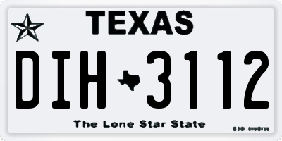 TX license plate DIH3112