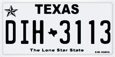 TX license plate DIH3113