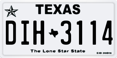 TX license plate DIH3114