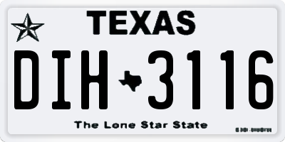 TX license plate DIH3116