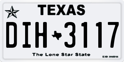 TX license plate DIH3117