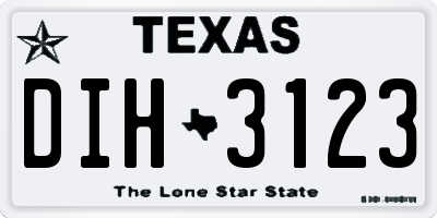 TX license plate DIH3123