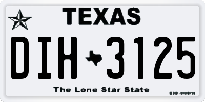 TX license plate DIH3125