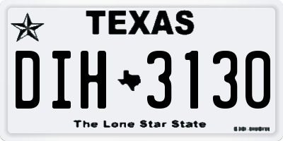 TX license plate DIH3130
