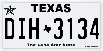 TX license plate DIH3134