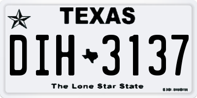 TX license plate DIH3137